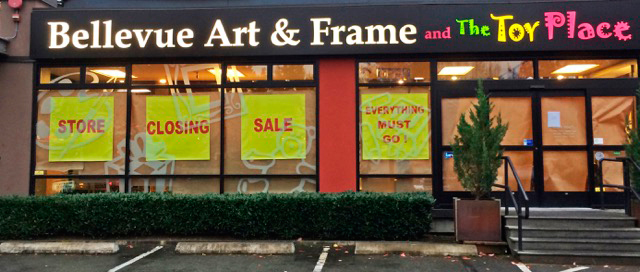 Photo of Bellevue Art & Frame store's going out of business sale, hire a store closing specialist