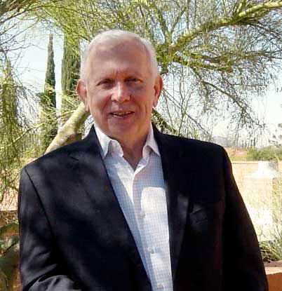 Chuck Haug in his back yard in Tucson Arizona, retail store closing consultant